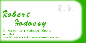 robert hodossy business card