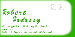 robert hodossy business card